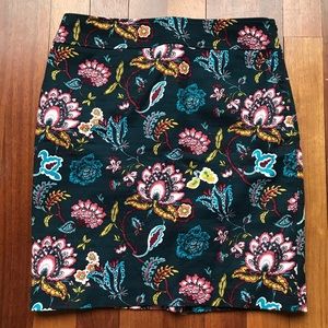 Bold Floral LOFT Pencil Skirt w/ Pockets! Size 14